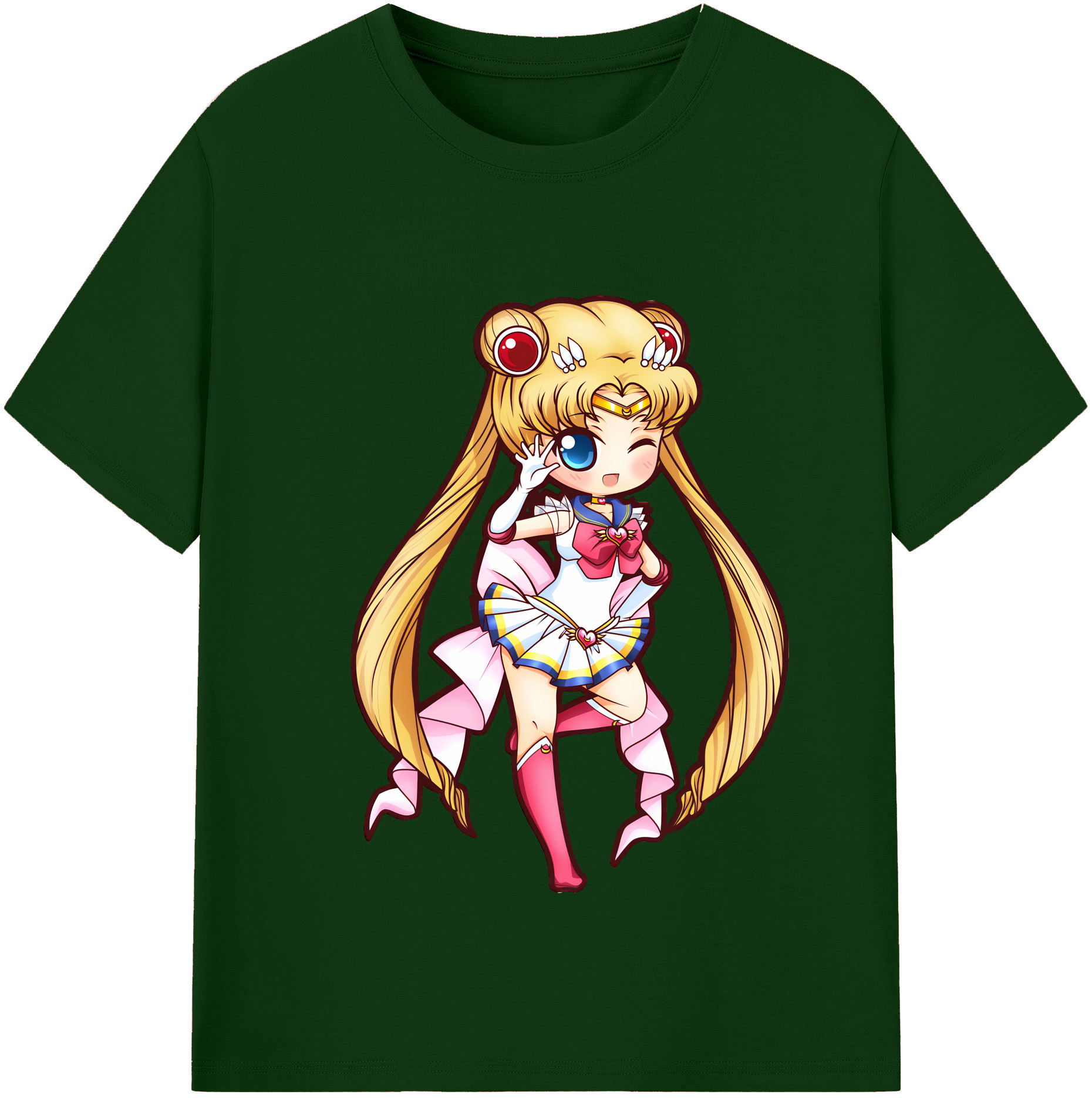 （画像用） 美少女戦士セーラームーン 月野 うさぎ つきの うさぎ Sailor Moon Tsukino Usagi 綿100％半袖Tシャツ（フロントプリント）